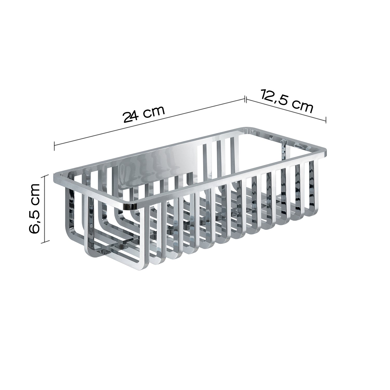  Portaoggetti doccia rettangolare modello Tiberio di Gedy - Cromato by CeramicStore | Lo specialista del tuo bagno