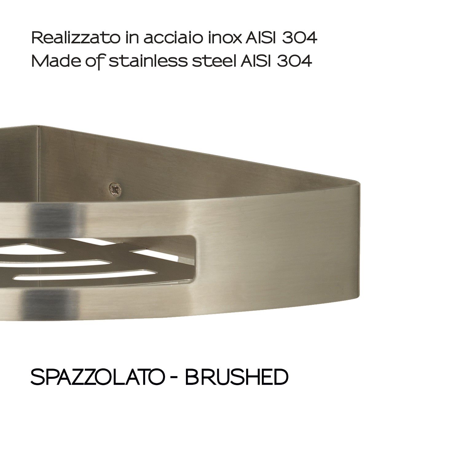  Portaoggetti doccia angolare Nerva di Gedy in Acciaio Inox - Spazzolato by CeramicStore | Lo specialista del tuo bagno