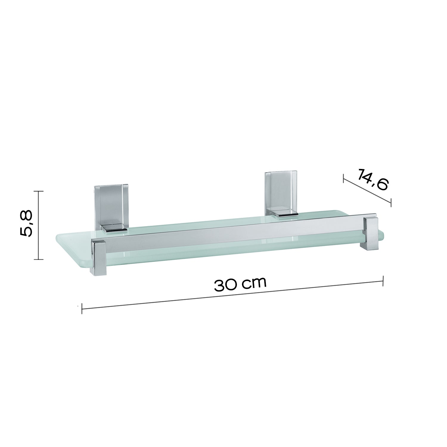  alluminio e vetro temperato cm 30x14