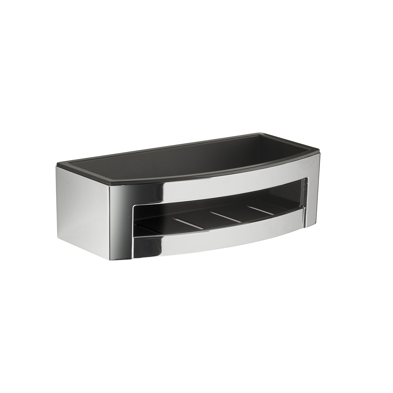 Portaoggetti doccia rettangolare modello Zante di Gedy in Cromall e ABS - Cromato/Nero by CeramicStore | Lo specialista del tuo bagno