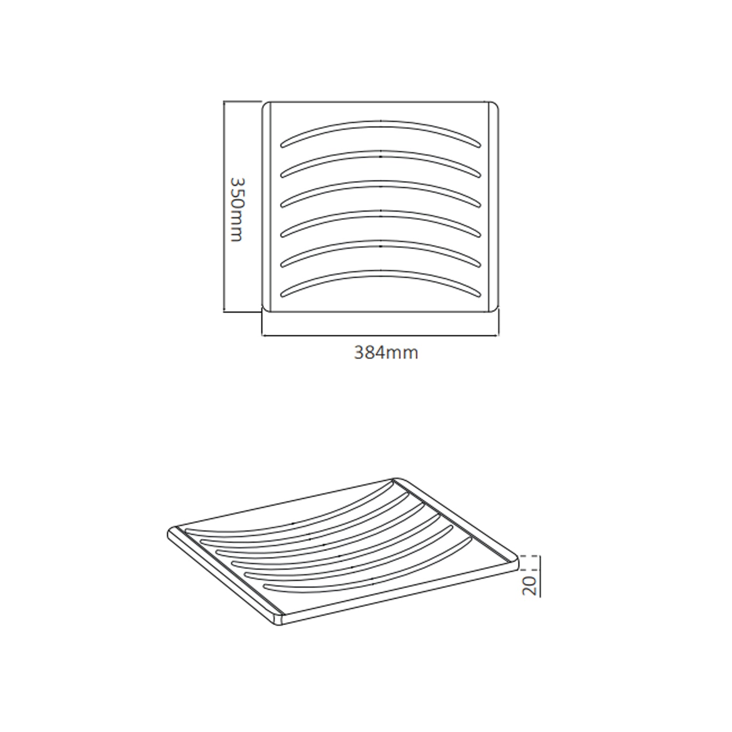 Asse in plastica per vasca da 45 cm BathCore - Bianco 2