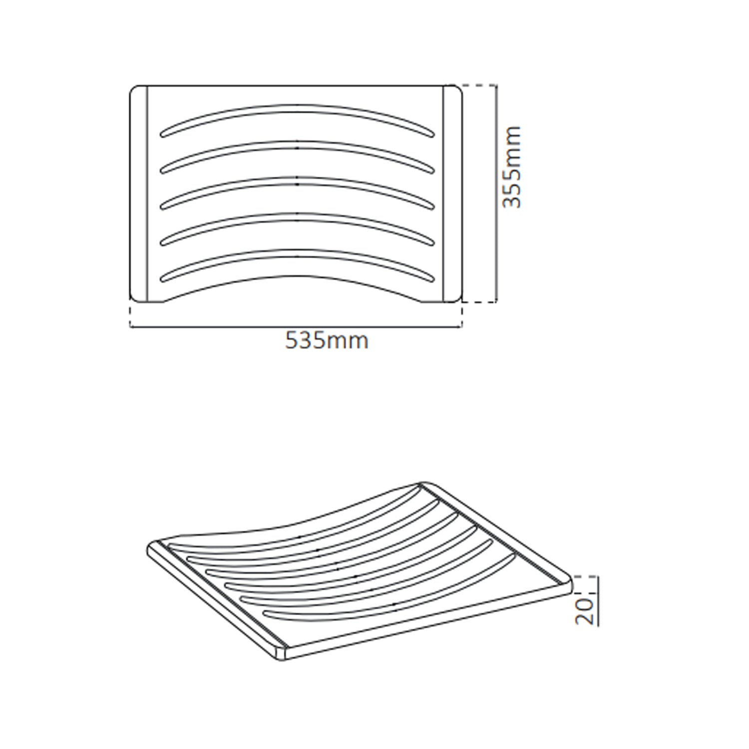 Asse in plastica per vasca da 60 cm BathCore - Bianco 2