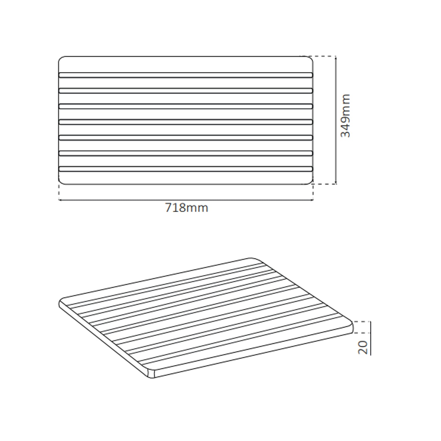Asse in legno per vasca da 80 cm BathCore 2