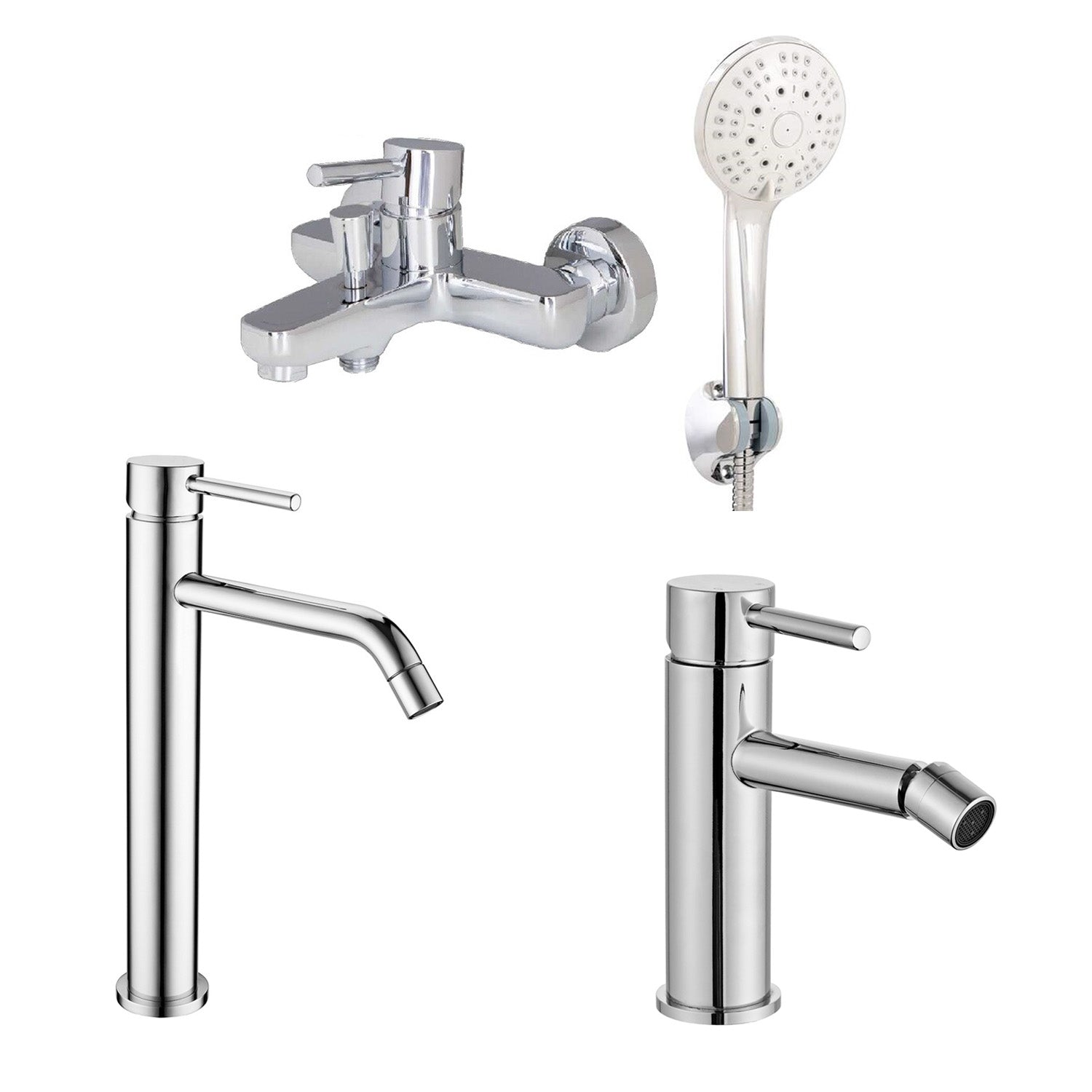 Composizione di miscelatori per lavabo alto