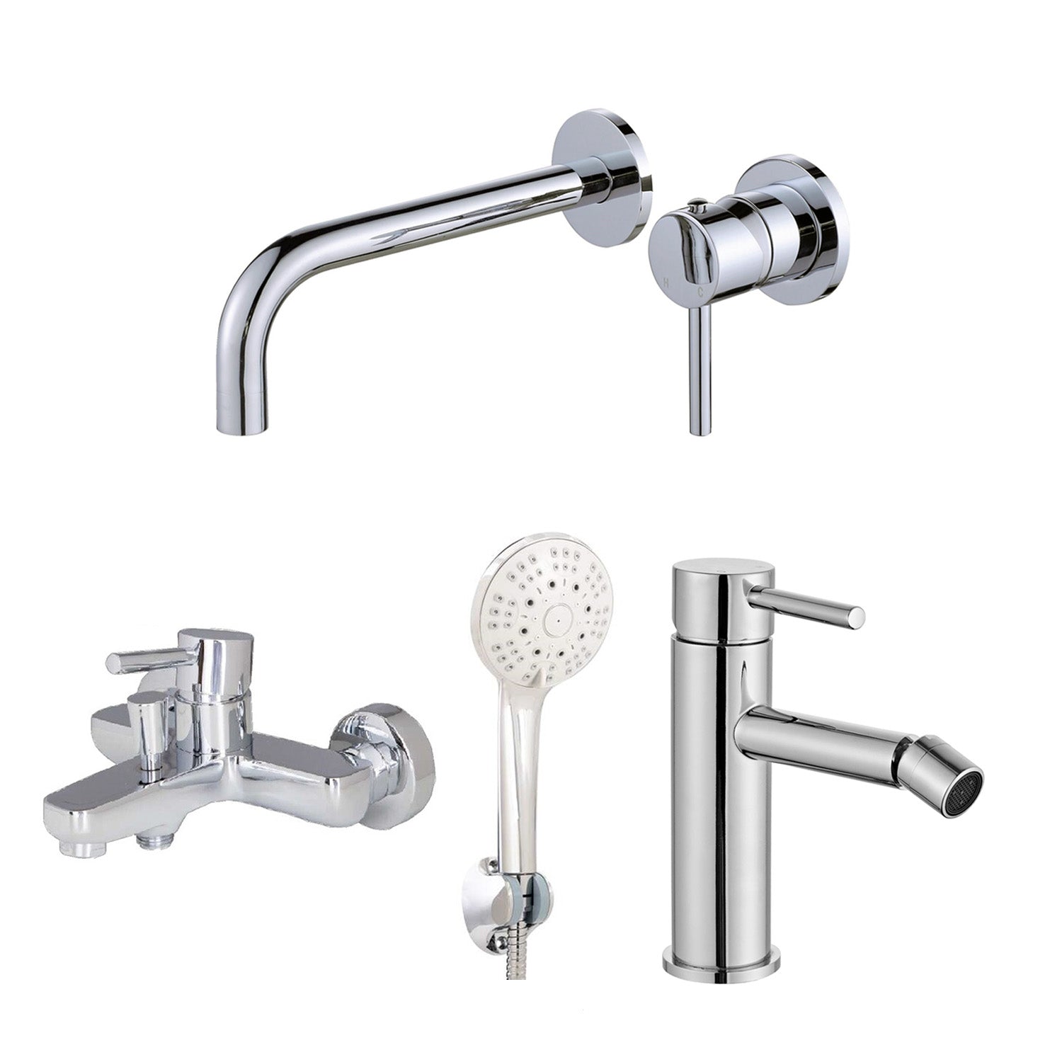 Composizione di miscelatori per lavabo incasso