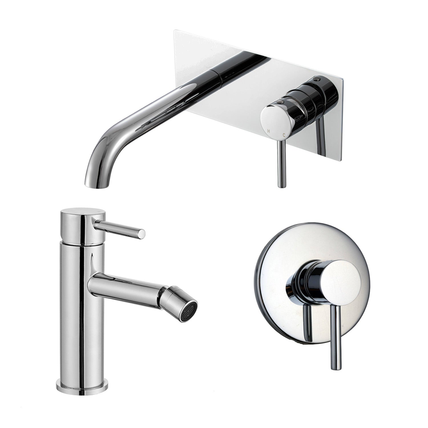 Composizione di miscelatori per lavabo incasso easy box