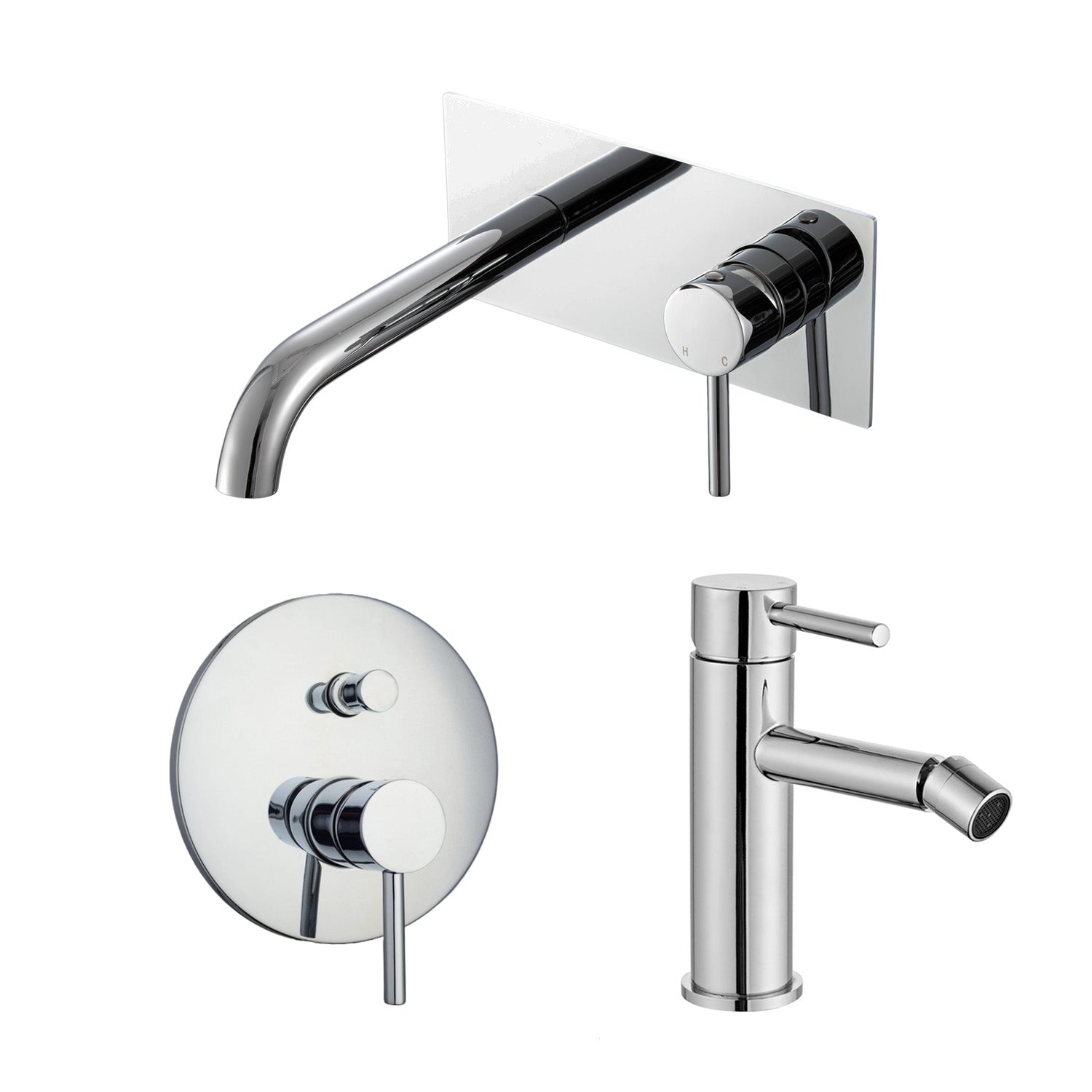 Composizione di miscelatori per lavabo incasso easy box