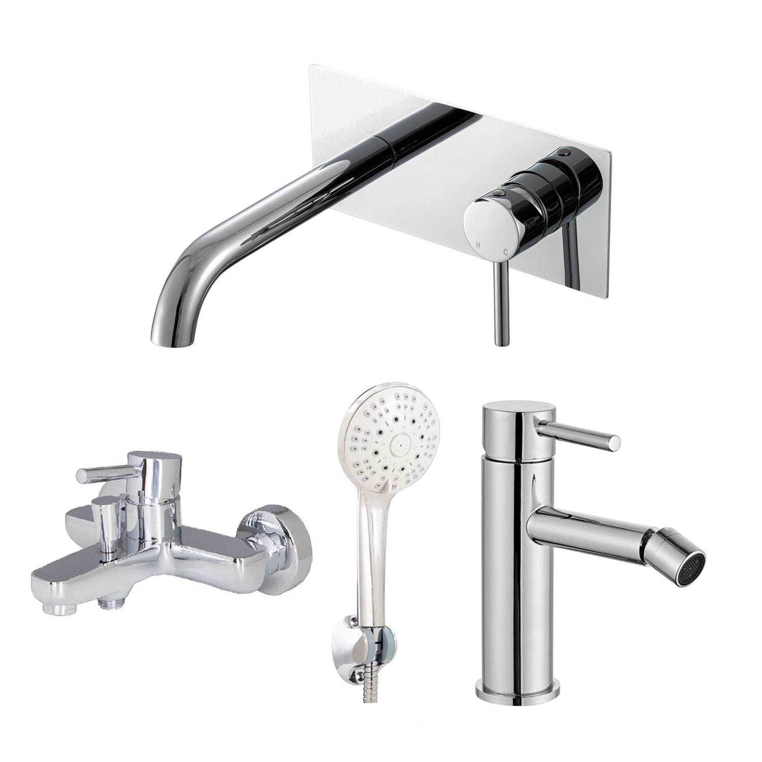 Composizione di miscelatori per lavabo incasso con easy box