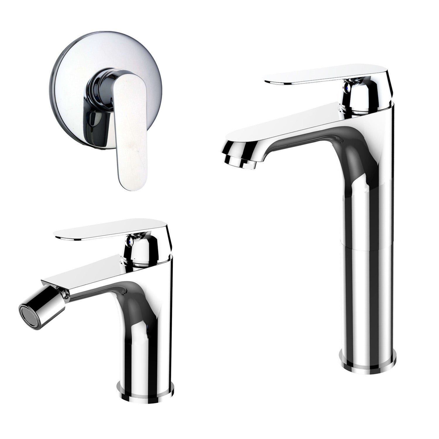 Composizione di miscelatori per lavabo alto