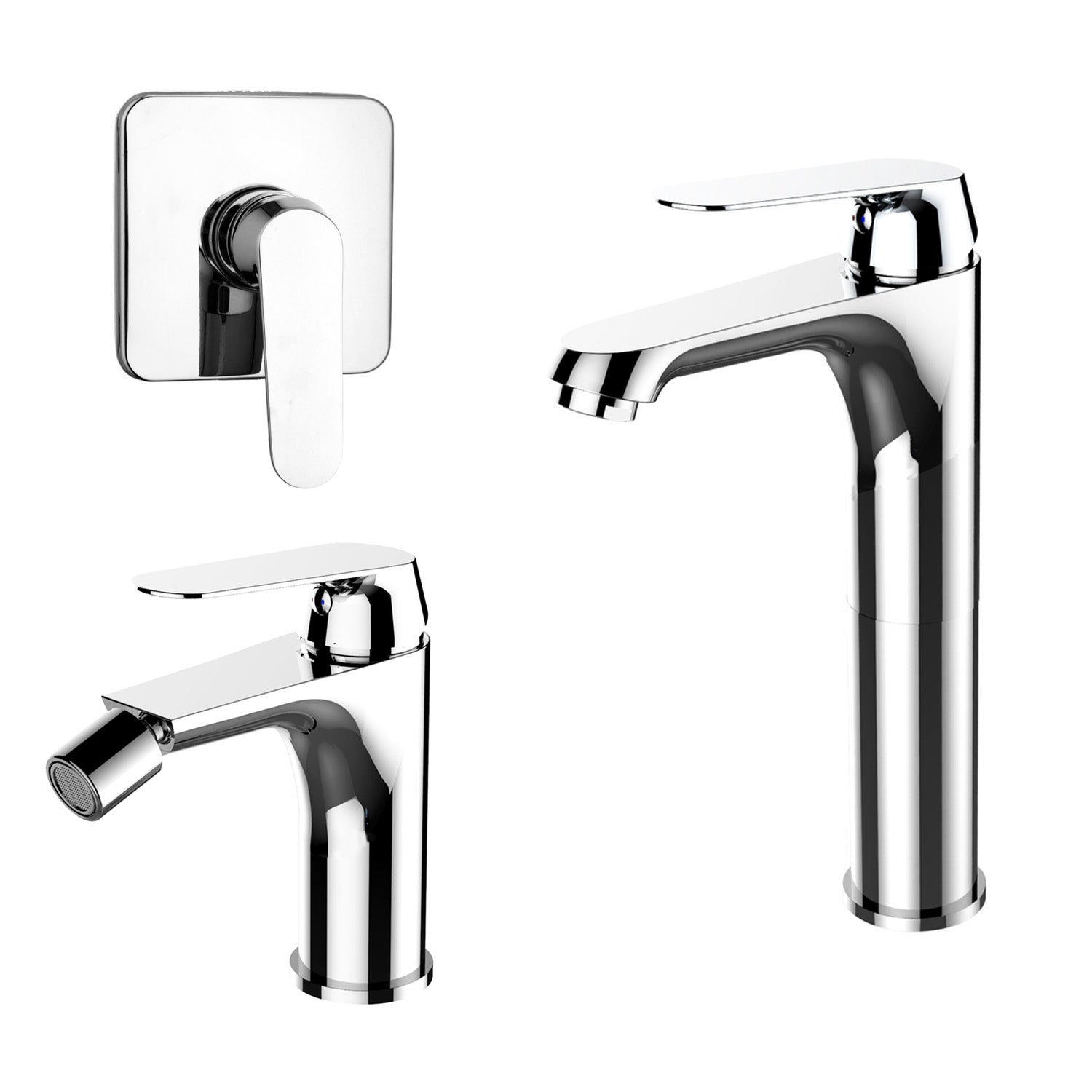 Composizione di miscelatori per lavabo alto