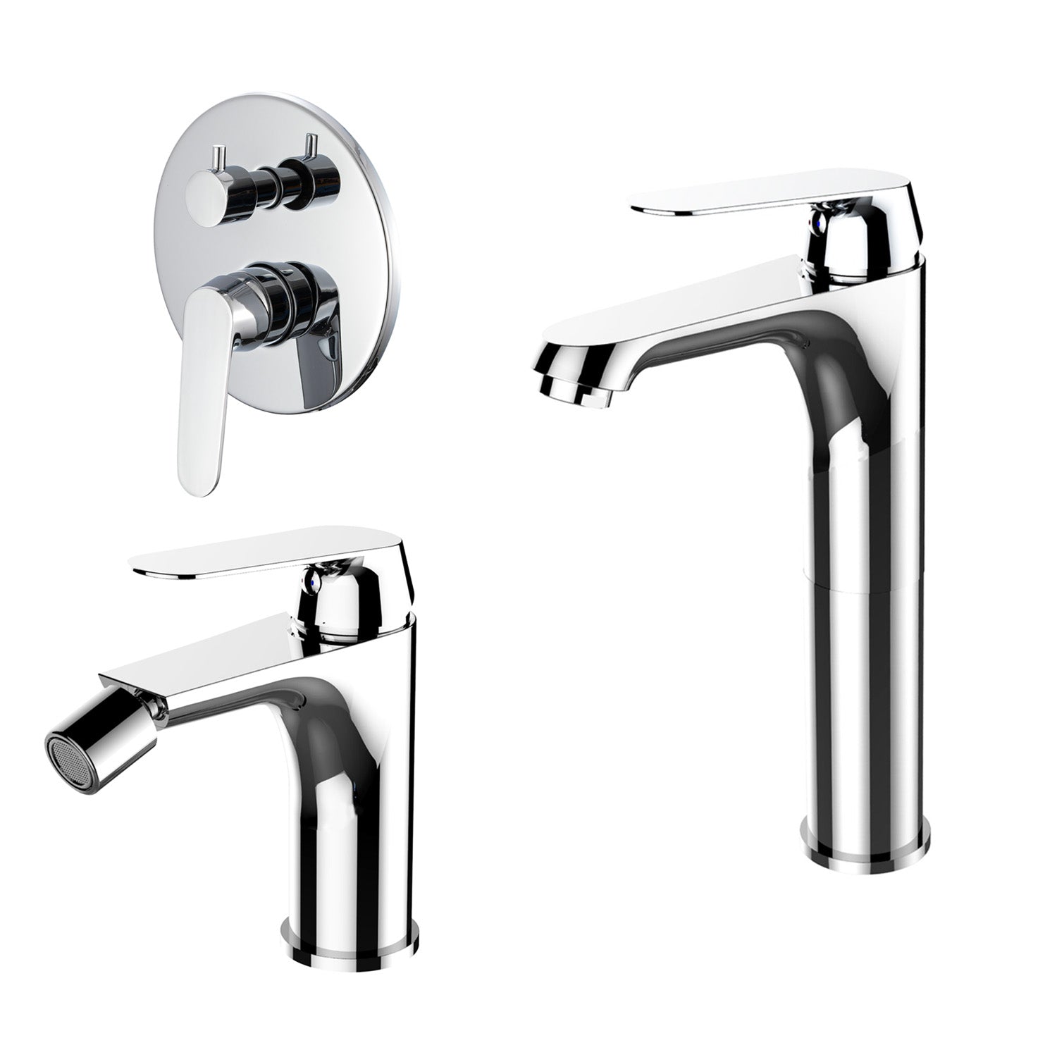 Composizione di miscelatori per lavabo alto