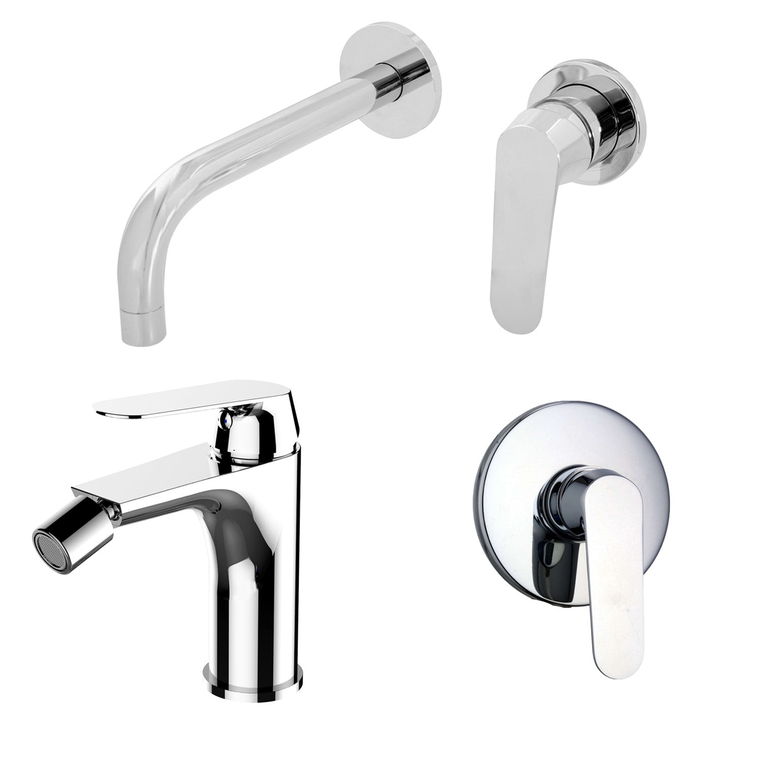 Composizione di miscelatori per lavabo incasso