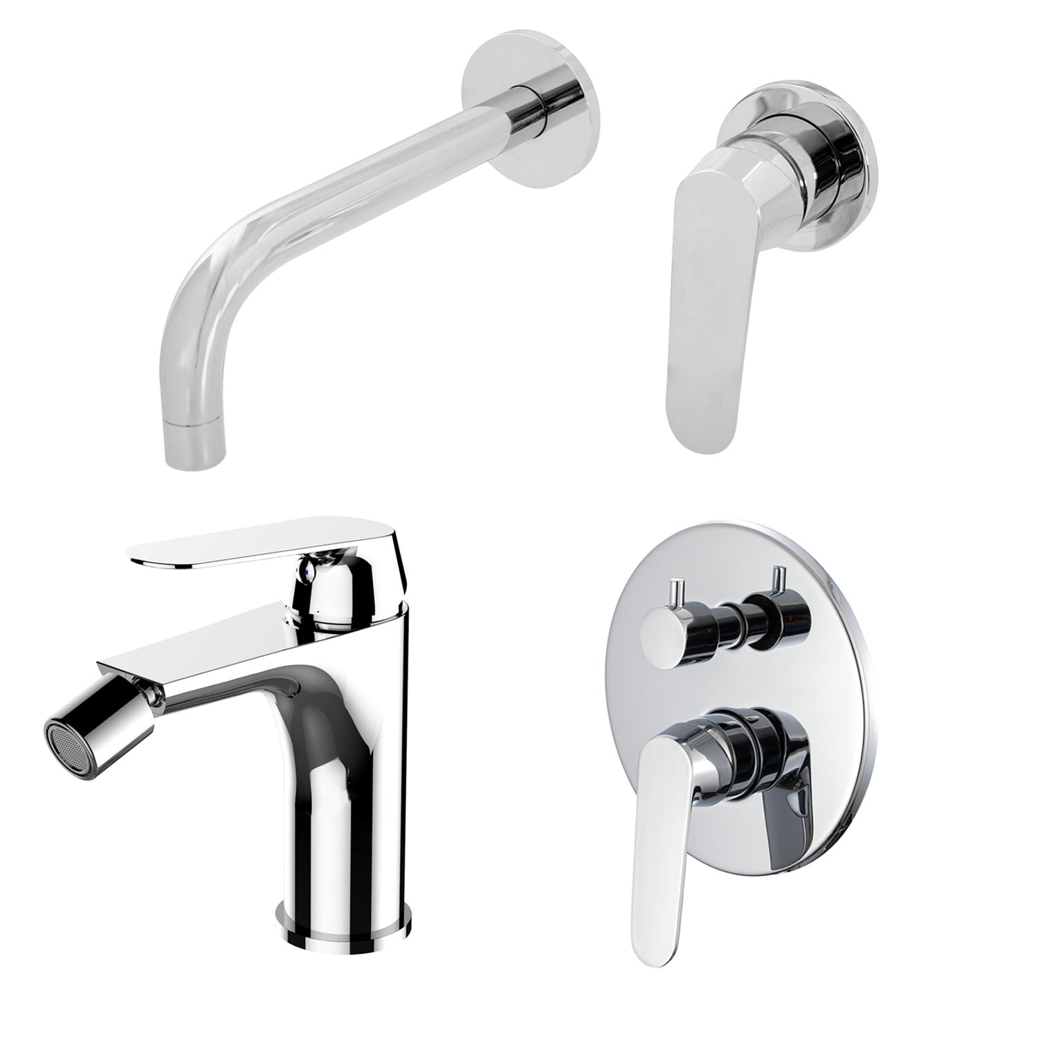 Composizione di miscelatori per lavabo incasso