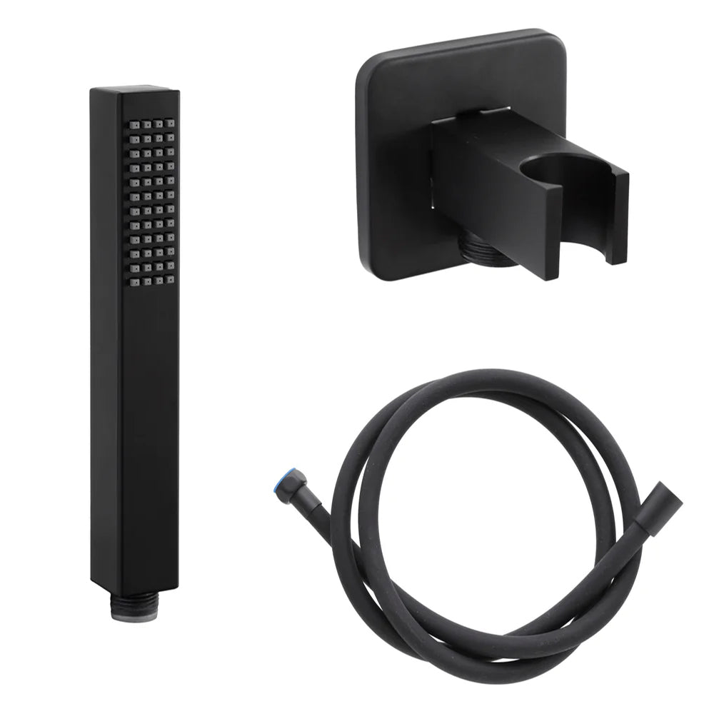 Set duplex doccia DocciaGo serie Pluton 3 pezzi con doccetta quadrata - Cromo