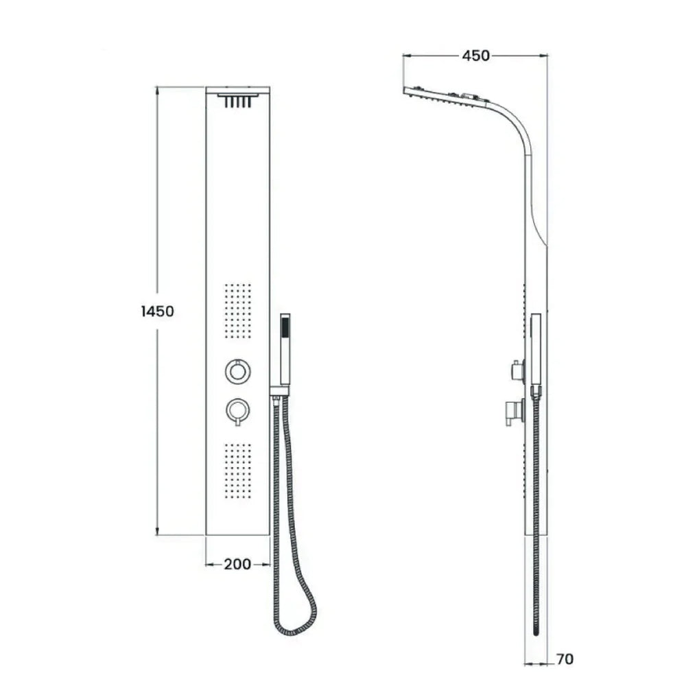Colonna Doccia Serie Verona DocciaGo in Alluminio - Nero 2