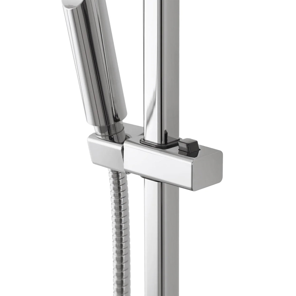 Saliscendi Doccia quadrato con doccetta quadrata monofunzionale Serie Aqua Collection DocciaGo - Cromo 4