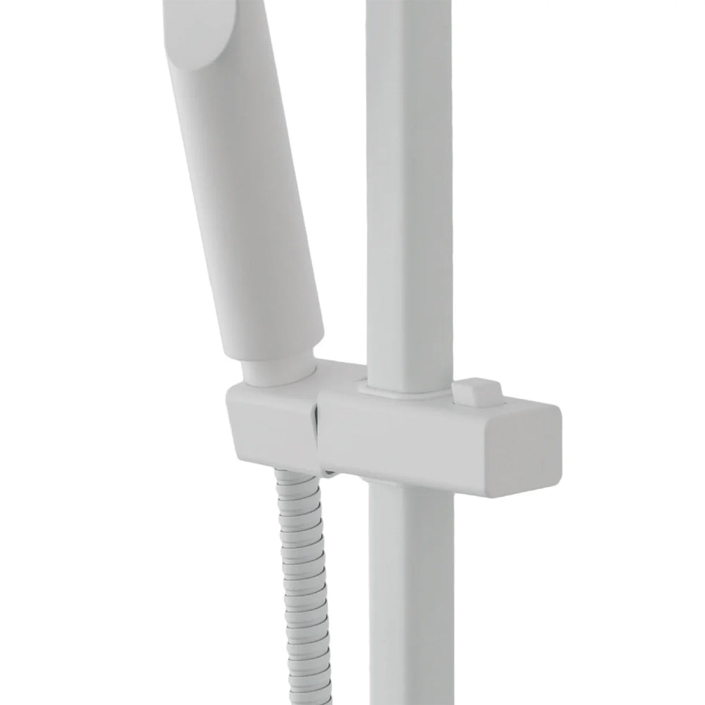 Saliscendi Doccia quadrato con doccetta quadrata monofunzionale Serie Aqua Collection DocciaGo - Bianco 4