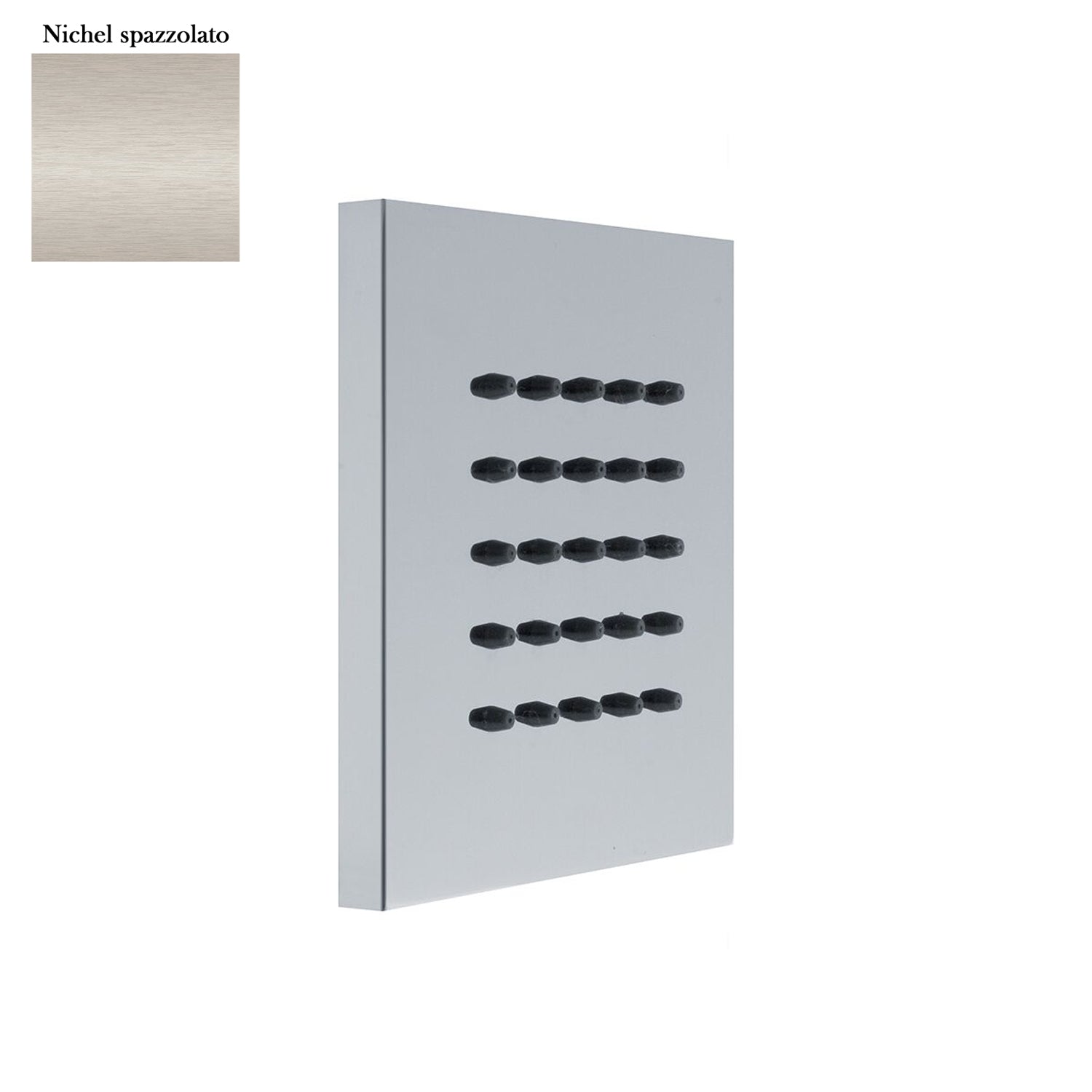 Soffione body jet a parete quadro 100mm in ottone nichel opaco by CeramicStore | Lo specialista del tuo bagno