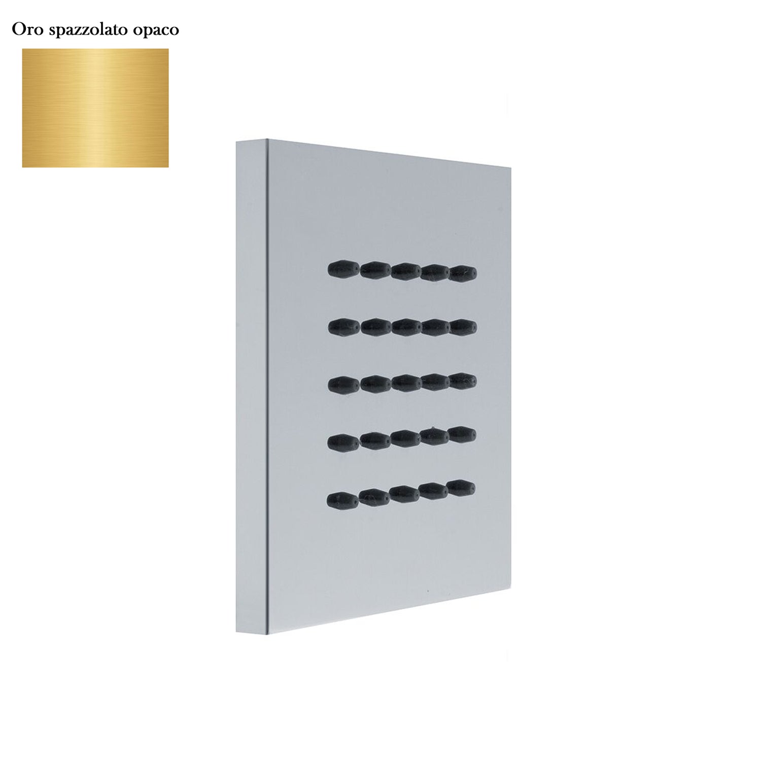 Soffione body jet a parete quadro 100mm in ottone oro spazzolato by CeramicStore | Lo specialista del tuo bagno