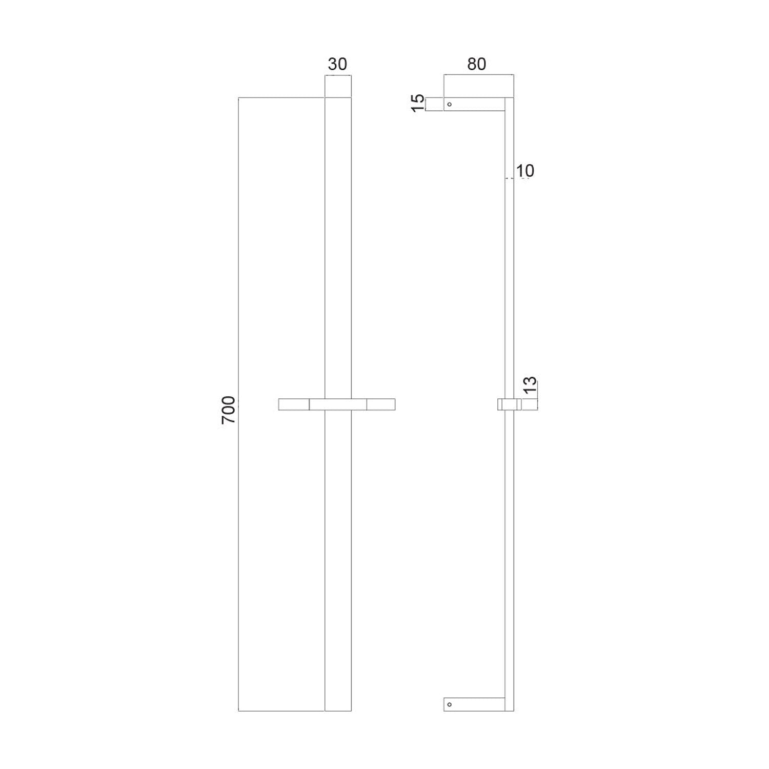  Saliscendi in ottone 10x30mm doccia Glamour e flessibile nero by CeramicStore | Lo specialista del tuo bagno