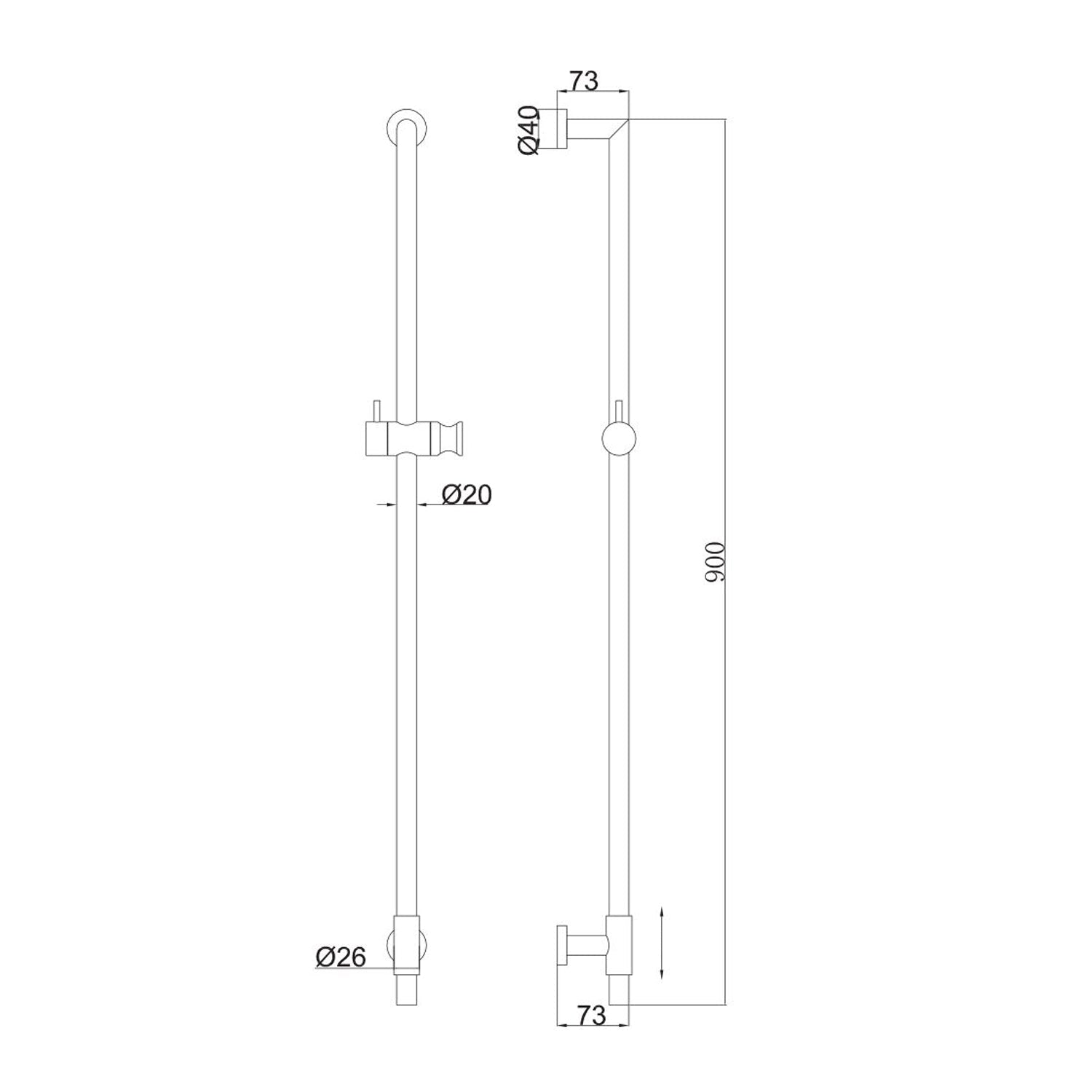 Saliscendi in ottone 2cm x 90cm doccia Artiste flessibile oro by CeramicStore | Lo specialista del tuo bagno