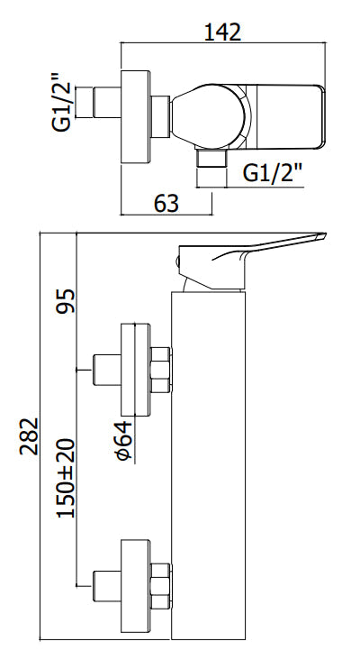  Paffoni Miscelatore Doccia Esterno modello TI168CR Cromo - Paffoni by CeramicStore | Lo specialista del tuo bagno