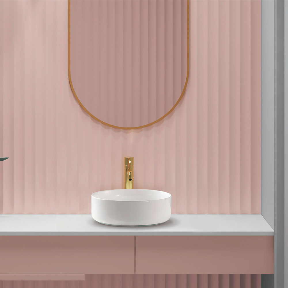 Lavabo da appoggio Tondo diametro 40 cm Bianco Lucido Ceramica Althea collezione WIN