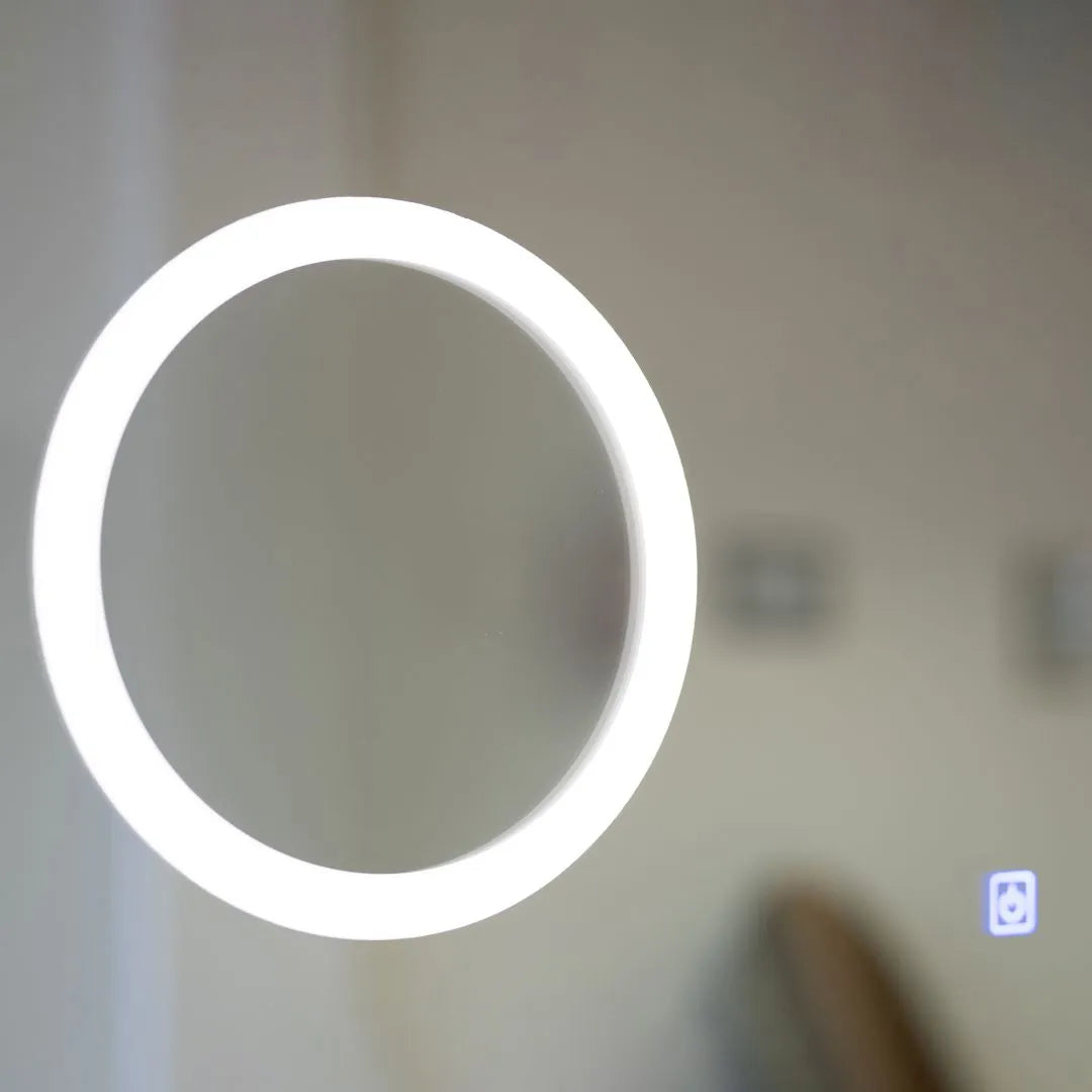  Specchio rettangolare touch dotato di orologio