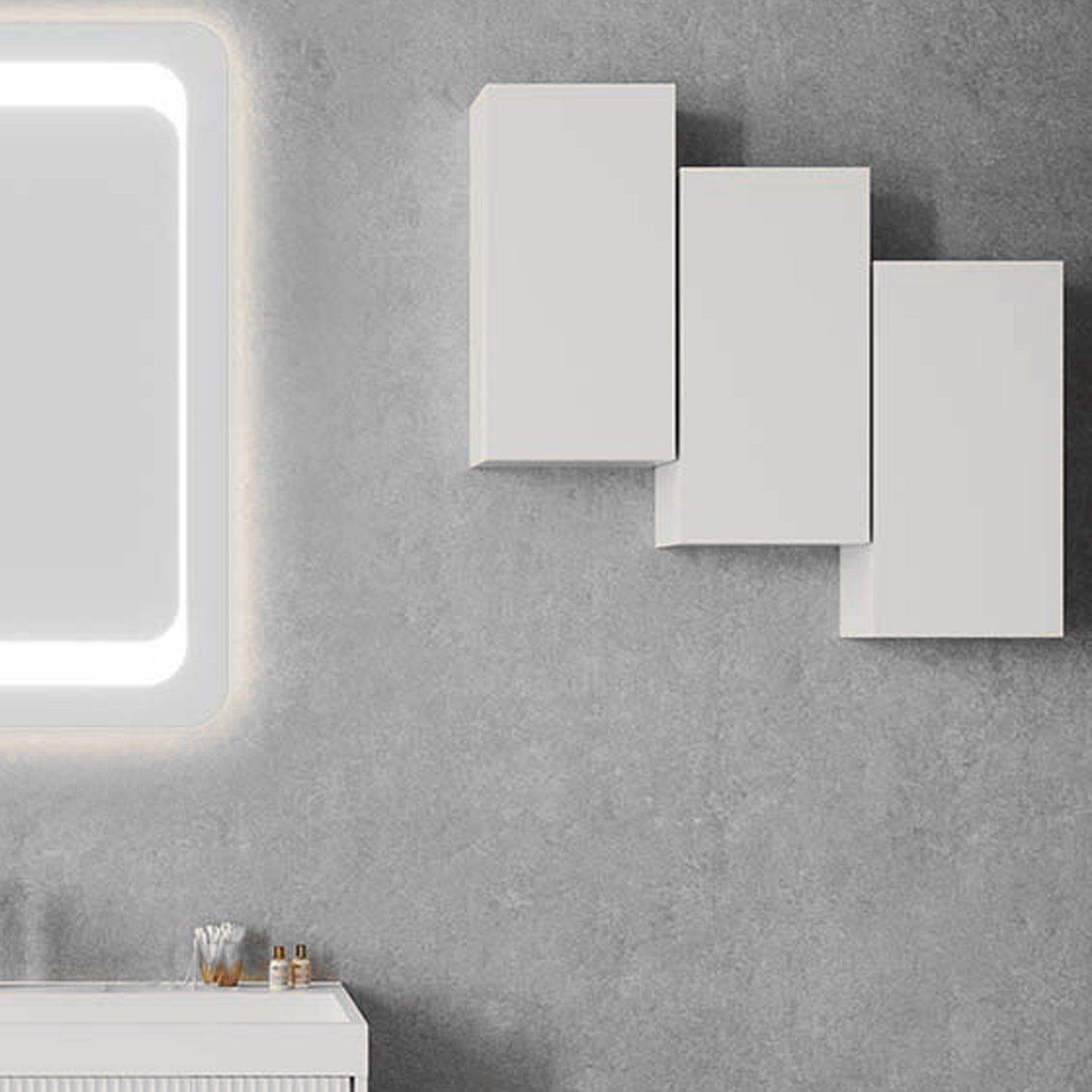  Pensile bagno Cubi&Co 1 anta cm 25x50h - Bianco Opaco by CeramicStore | Lo specialista del tuo bagno