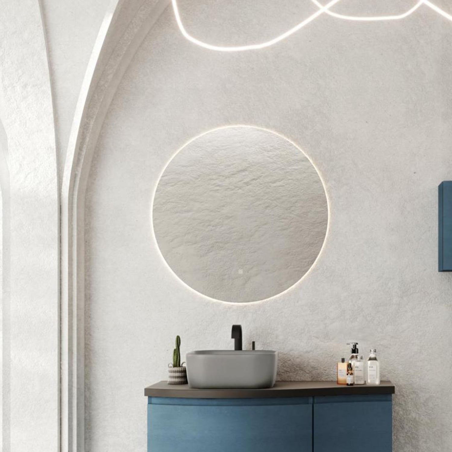 Specchio touch cerchio retroilluminato LED Cubi&Co 80 cm by CeramicStore | Lo specialista del tuo bagno