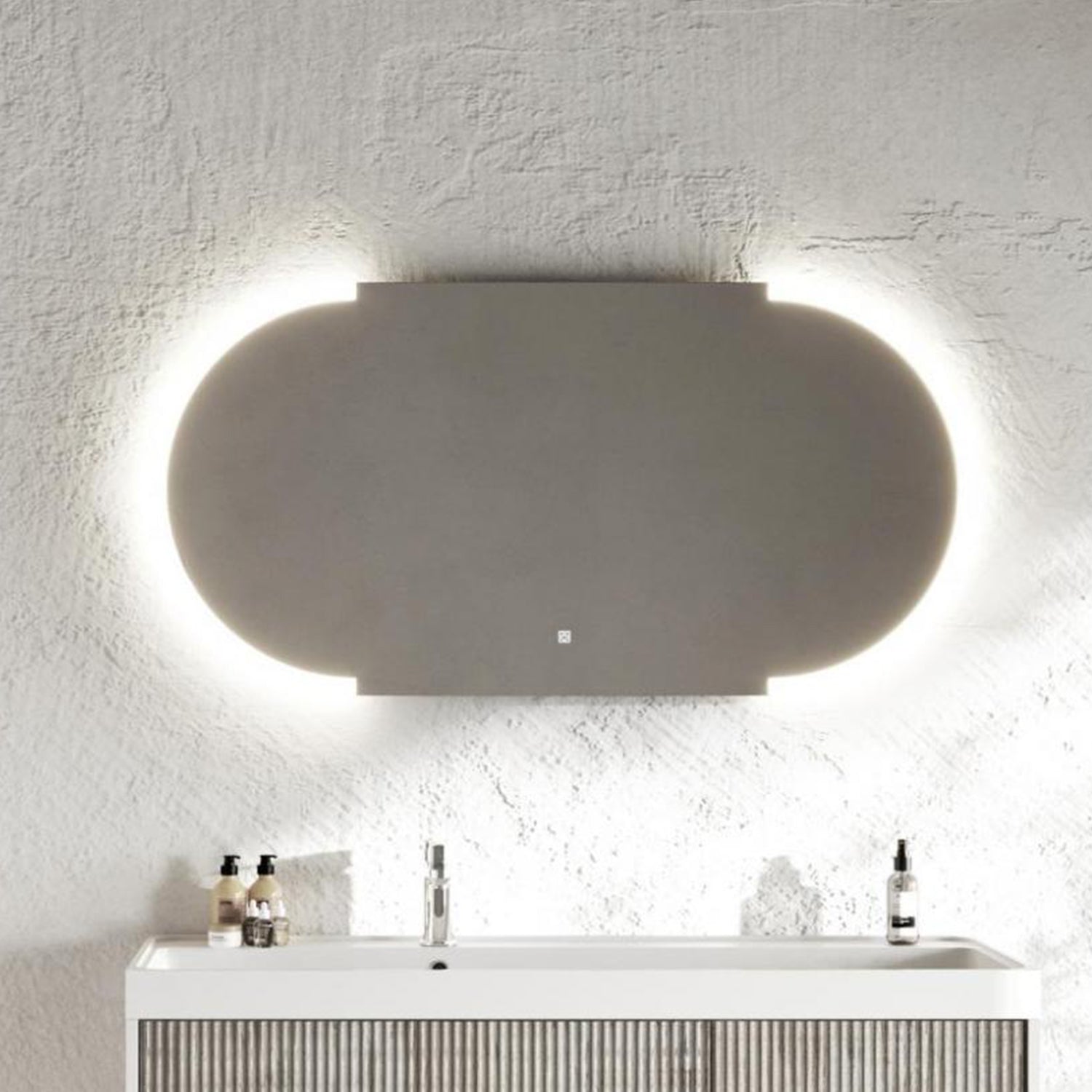 Specchio touch ovale orizzontale con luce LED integrata Cubi&Co 120x60 cm by CeramicStore | Lo specialista del tuo bagno