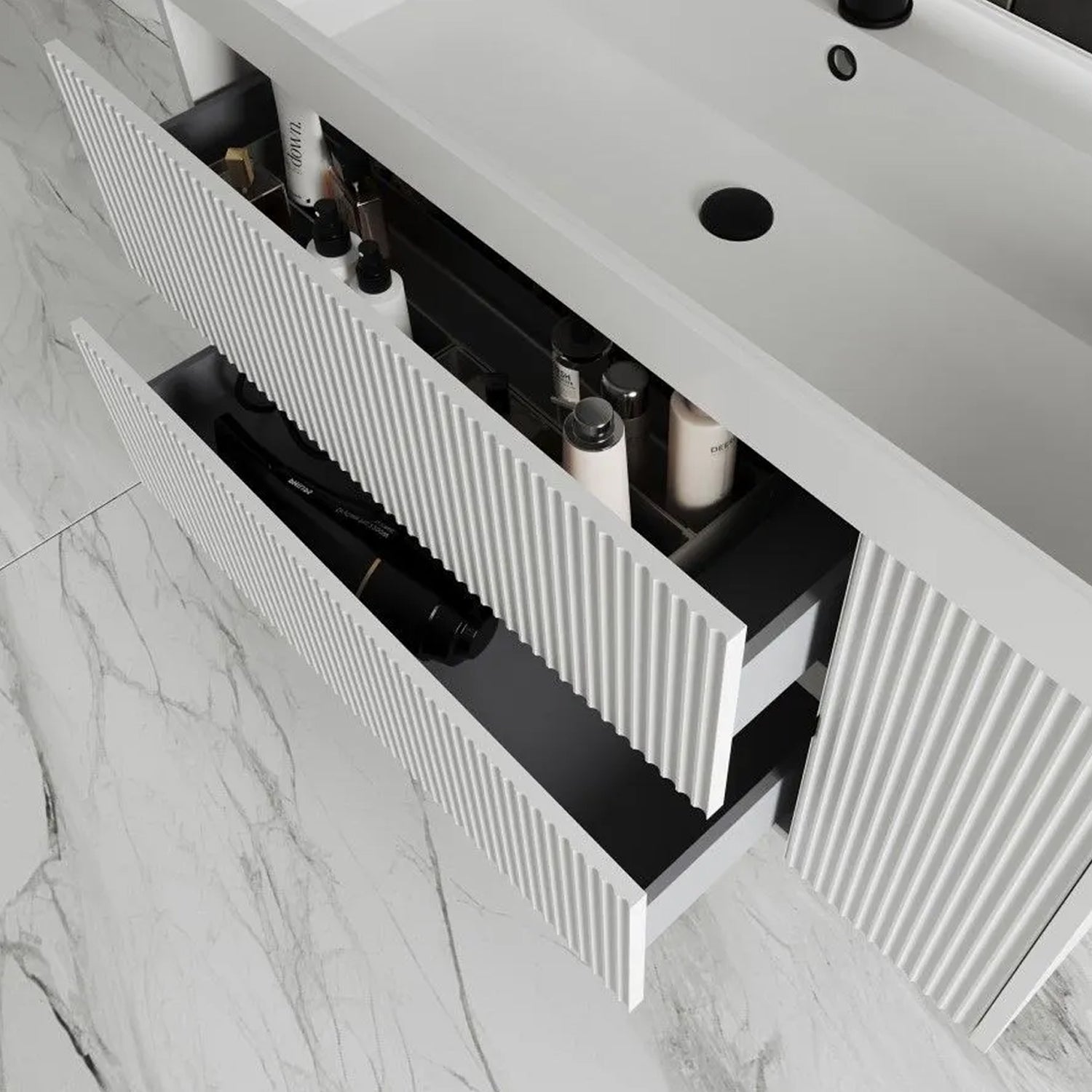  Mobile bagno cannettato Cubi&Co modello Pure ad installazione sospesa con lavabo cm 100 - Bianco opaco by CeramicStore | Lo specialista del tuo bagno