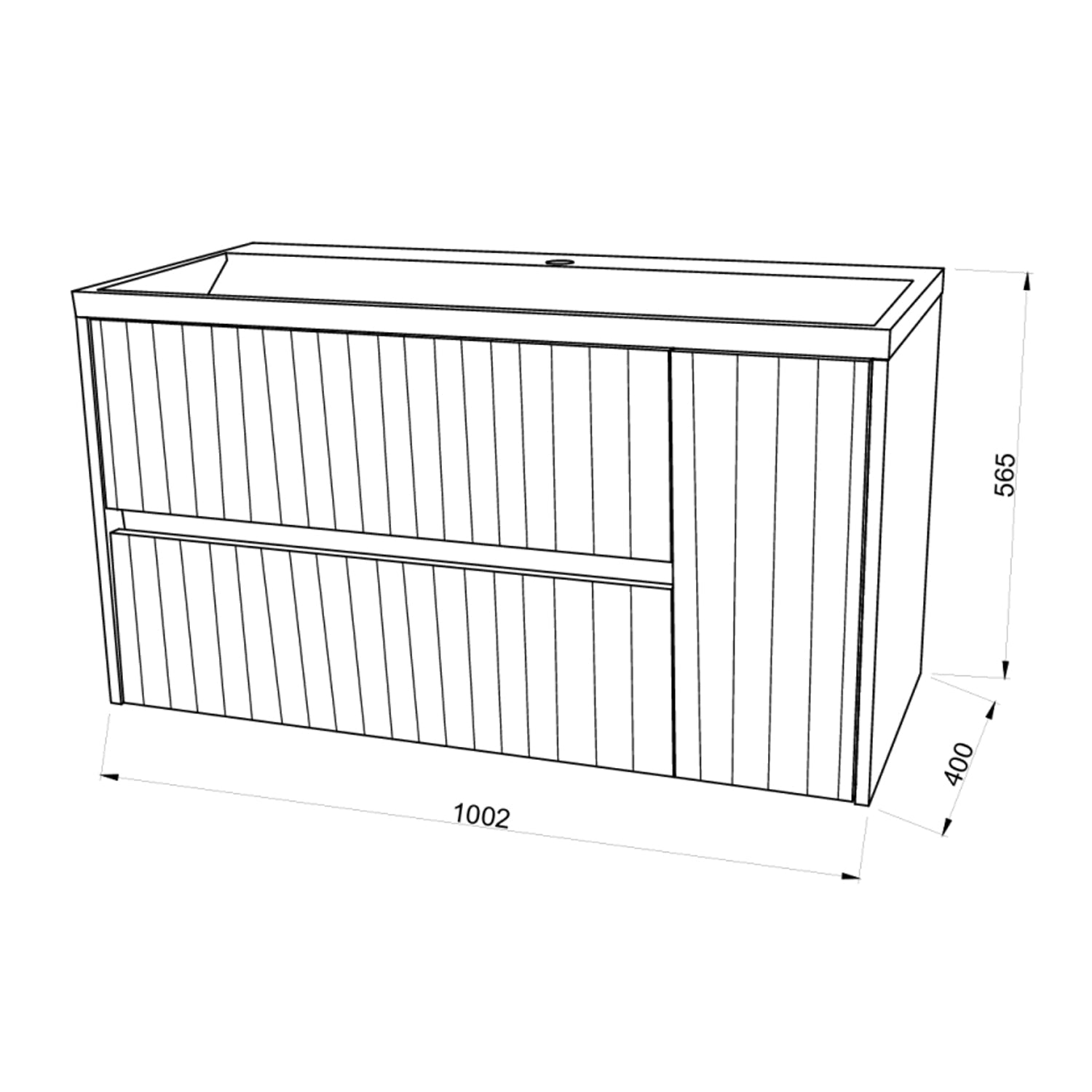  Mobile bagno cannettato Cubi&Co modello Pure ad installazione sospesa con lavabo cm 100 - Bianco opaco by CeramicStore | Lo specialista del tuo bagno