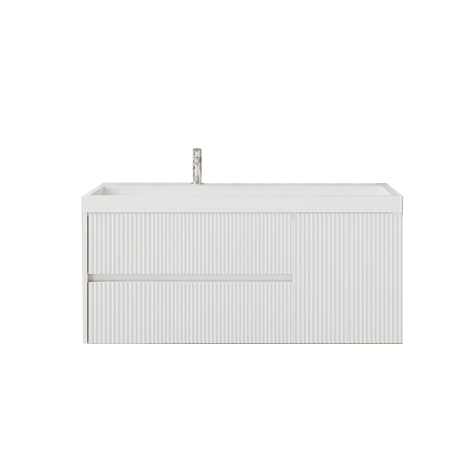  Cubi&Co Collezione Pure - Mobile bagno cannettato ad installazione sospesa con lavabo cm 120 colore bianco opaco by CeramicStore | Lo specialista del tuo bagno