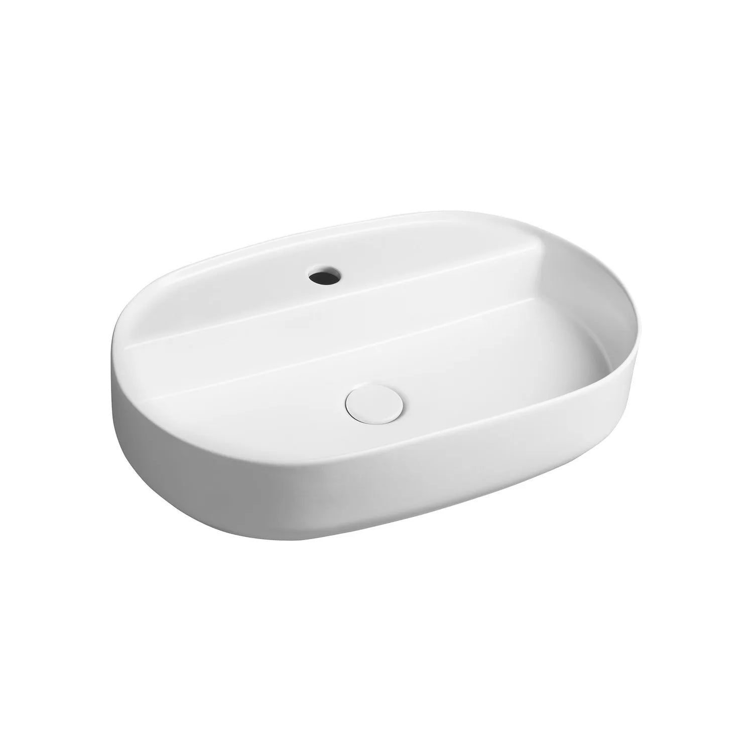 Lavabo d'appoggio ovale con foro BathCore serie Infinity 60x40 color Bianco Opaco