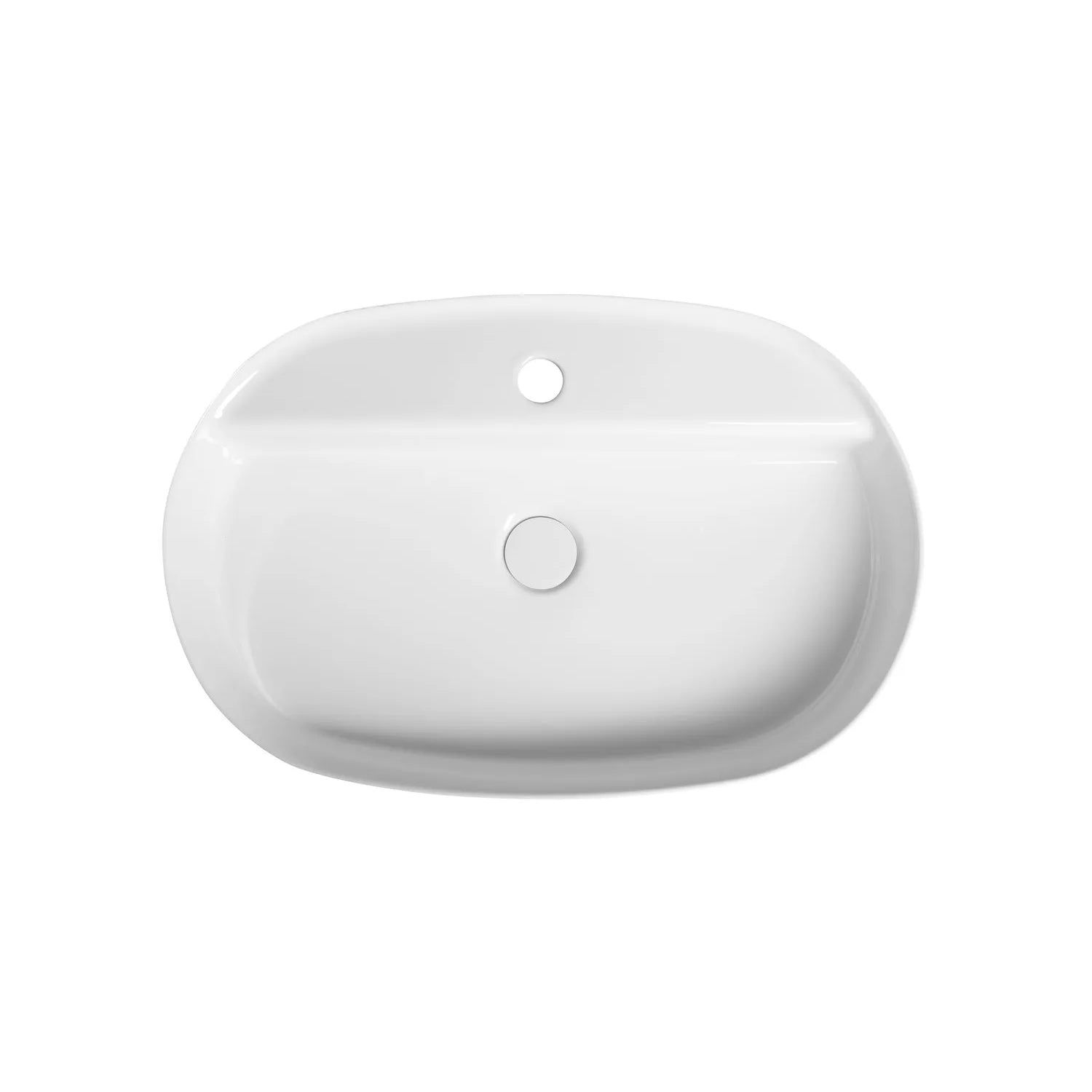  Lavabo d'appoggio ovale con foro BathCore serie Infinity 60x40 color Bianco Lucido
