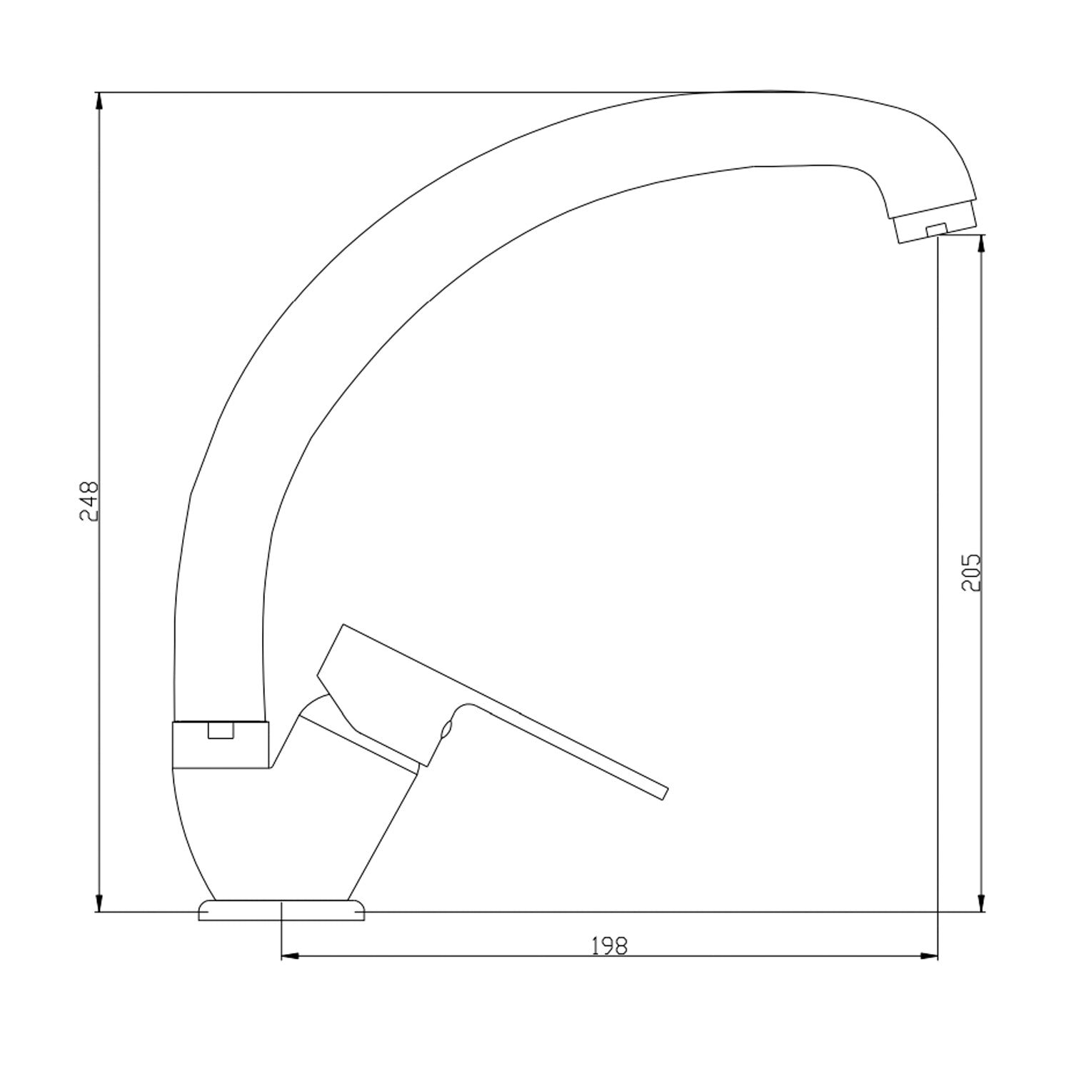 Miscelatore monocomando lavello bocca alta RubiFlux serie Margaret - Cromo 2