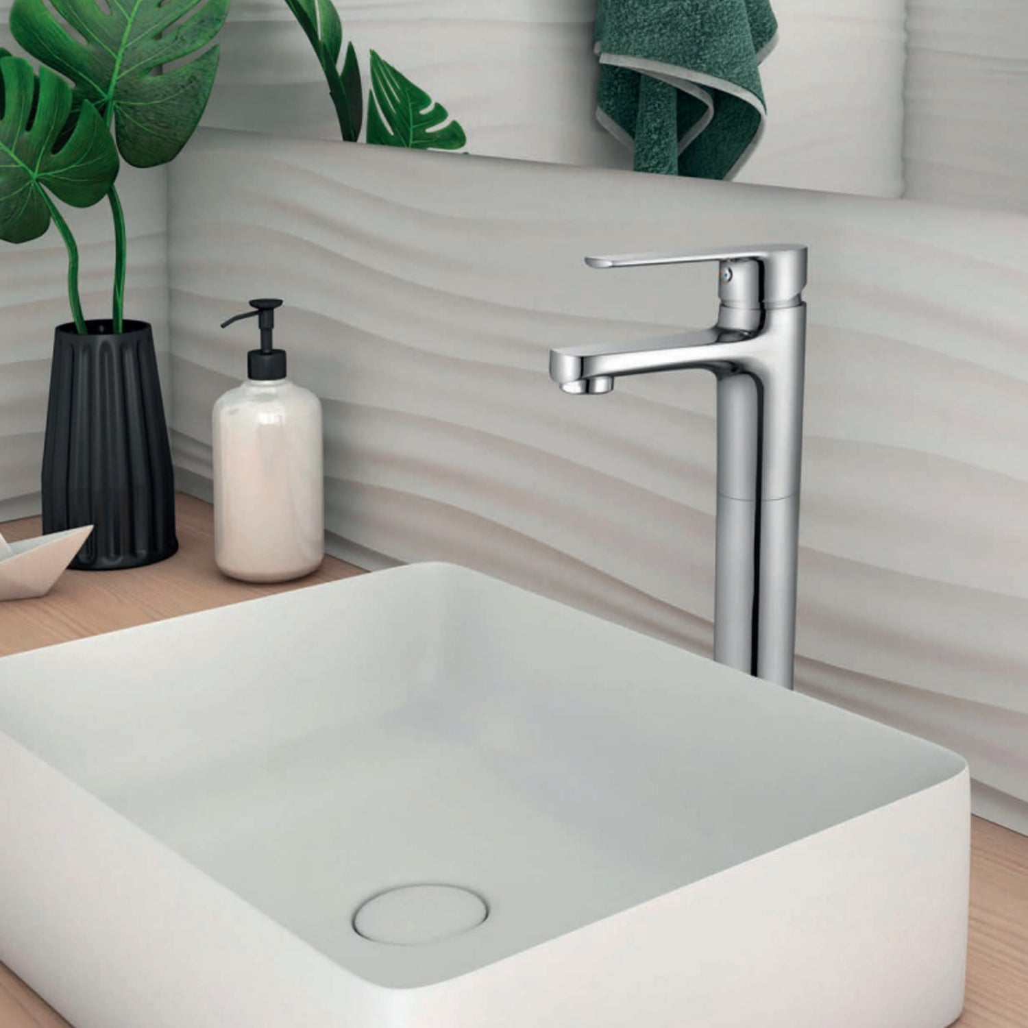 Miscelatore monocomando lavabo alto RubiFlux serie Margaret - Cromo 3