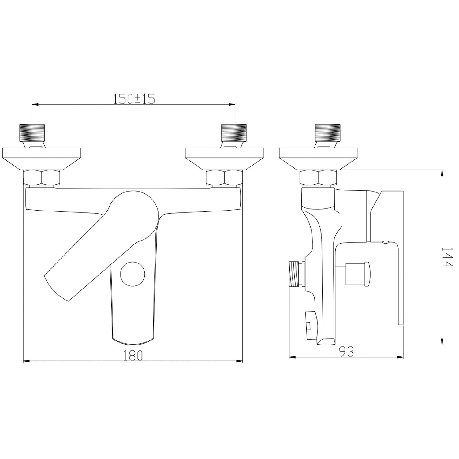 Miscelatore monocomando vasca RubiFlux serie Margaret - Cromo 2