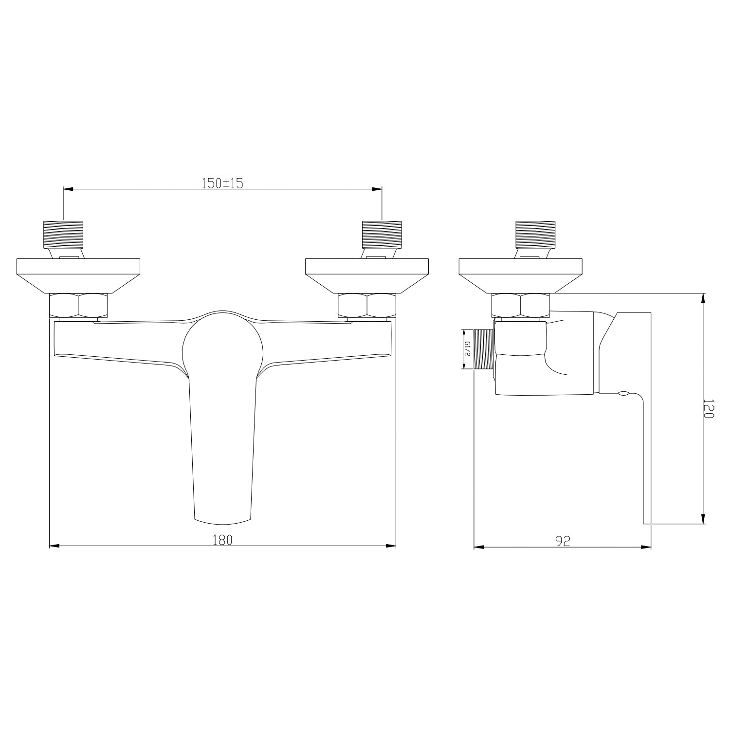 Miscelatore monocomando esterno doccia RubiFlux serie Margaret - Cromo 2