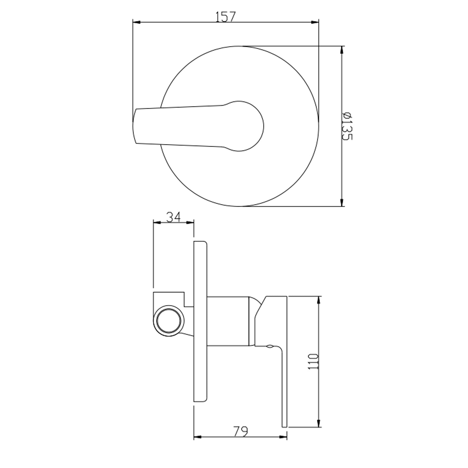 Miscelatore monocomando a incasso doccia RubiFlux serie Margaret - Cromo 2