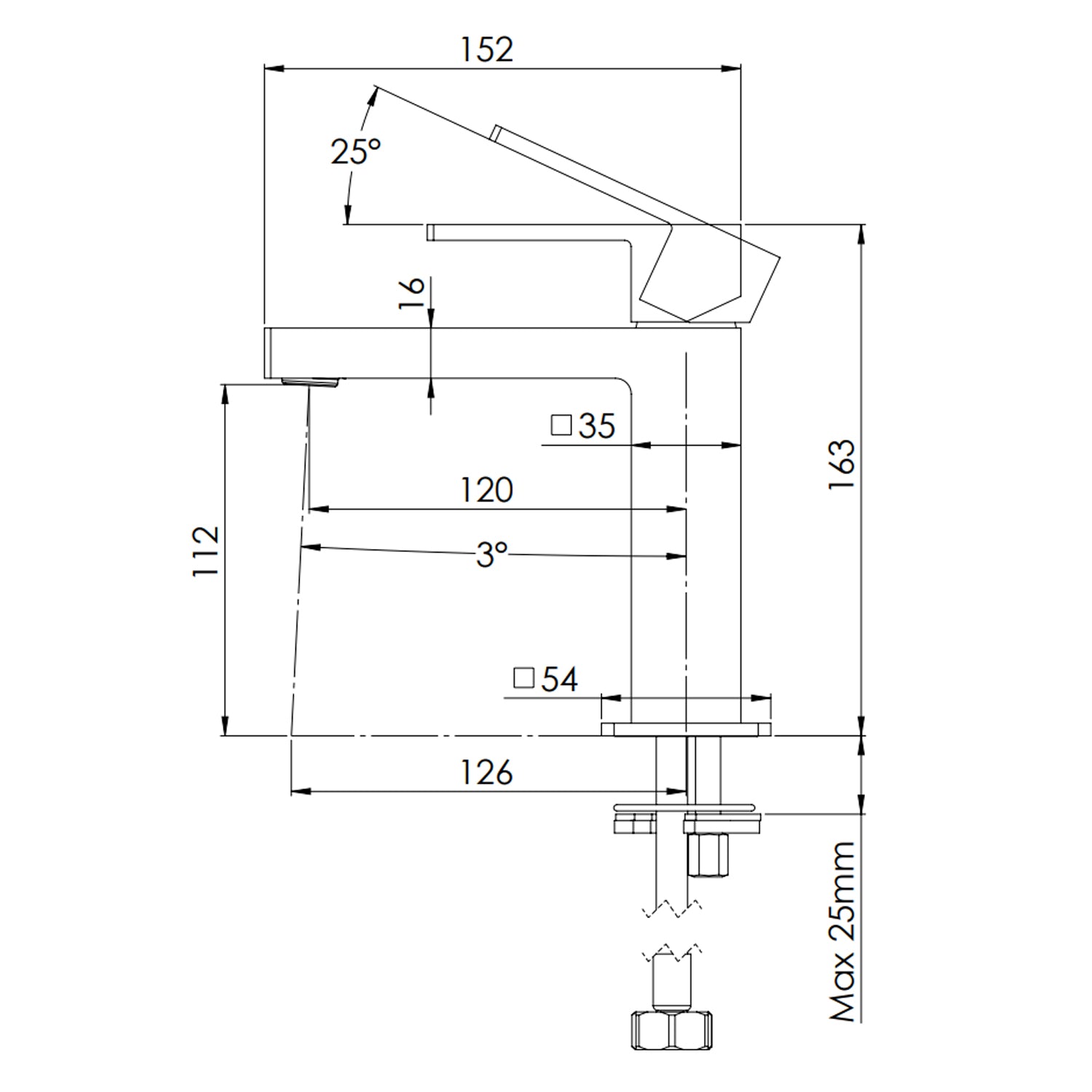 Miscelatore monocomando lavabo senza scarico Mariani serie Rebel - Cromo 2