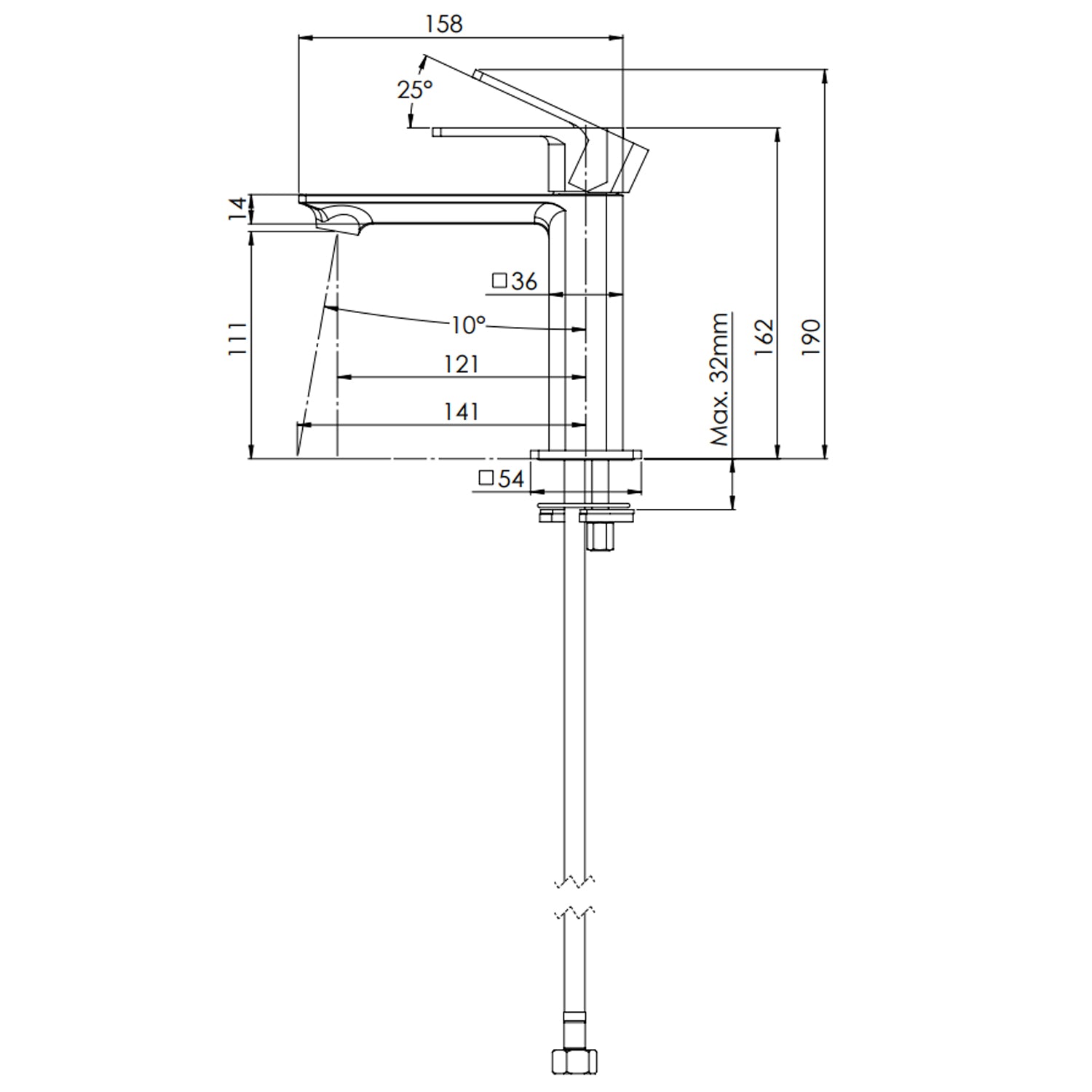 Miscelatore monocomando lavabo senza scarico Mariani serie Icon - Cromo 2