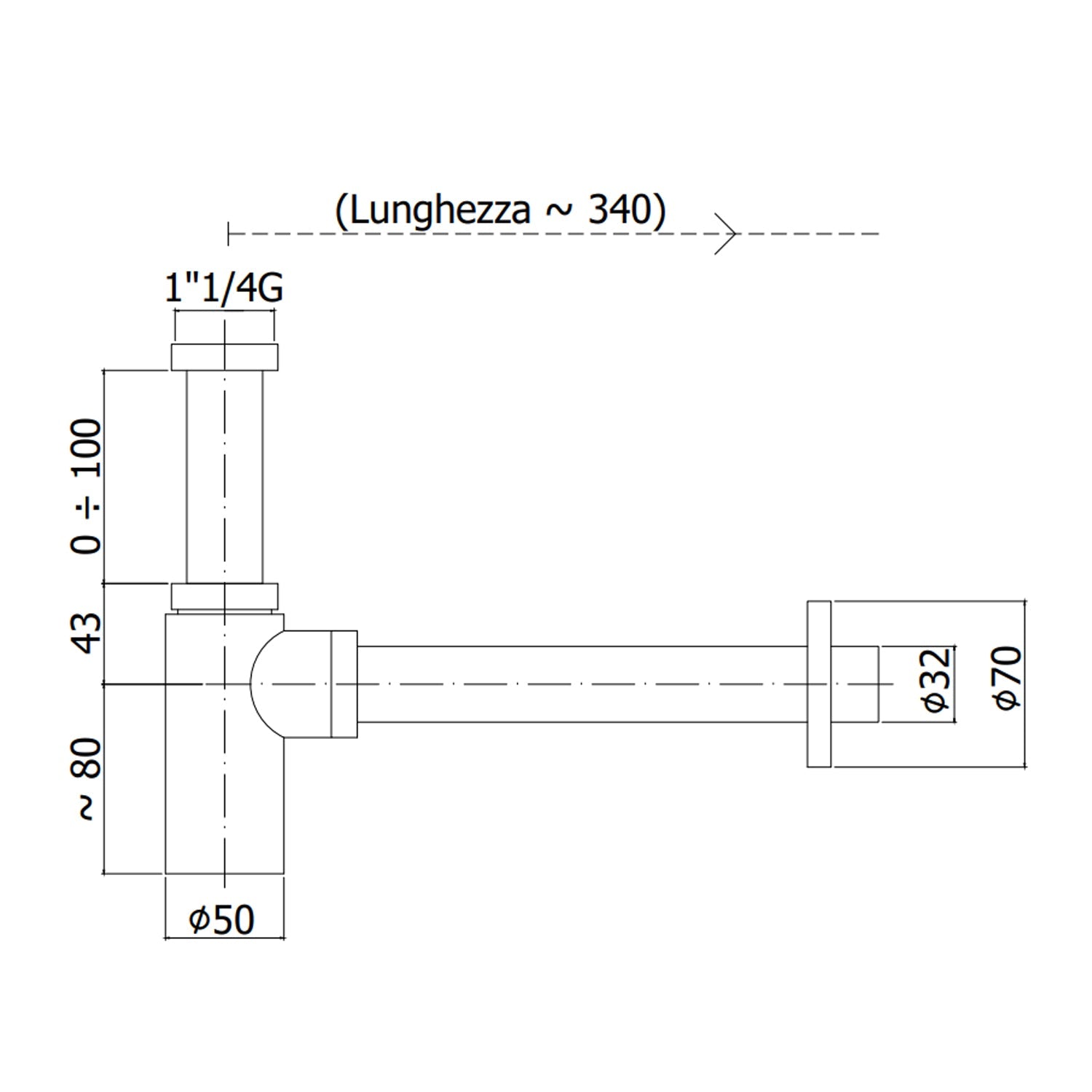  Sifone di scarico lavabo Paffoni design tondo in ottone nero opaco by CeramicStore | Lo specialista del tuo bagno