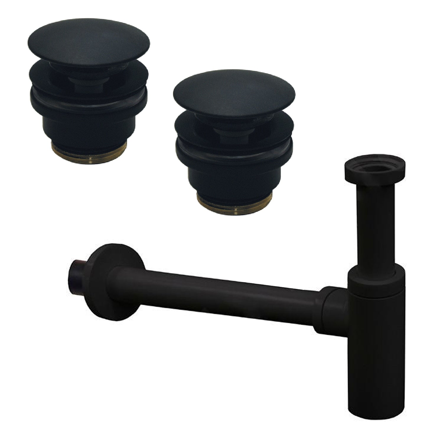 Set 2 Pilette click clack per lavabi con troppo pieno e sifone Paffoni Light Exclusive Edition versione Nero Opaco by CeramicStore | Lo specialista del tuo bagno