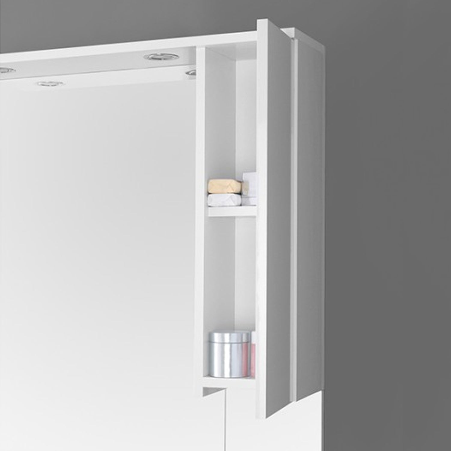 Composizione bagno Cubi&Co serie Star 80 cm con specchio e pensile - Bianco lucido 3