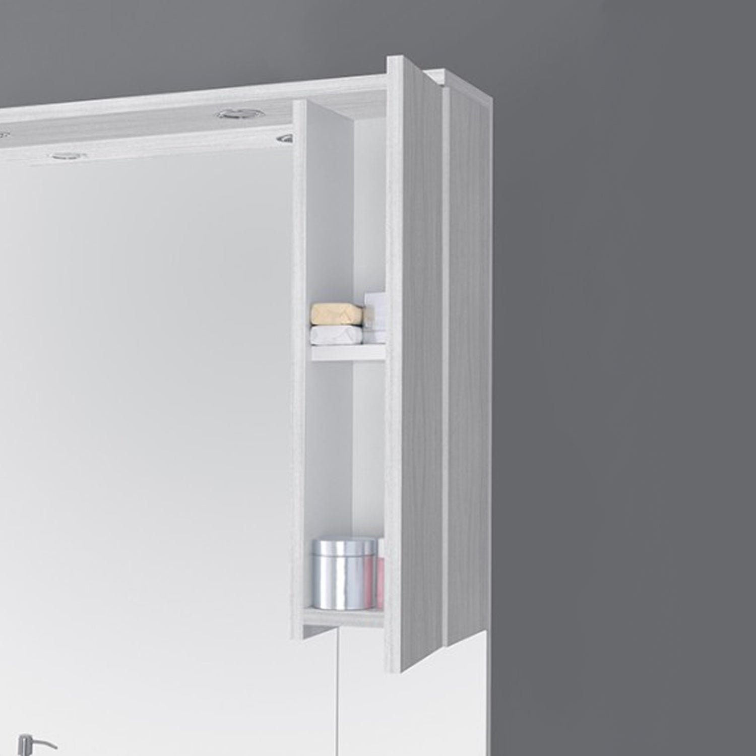 Composizione bagno Cubi&Co serie Star 80 cm con specchio e pensile - Grigio 3