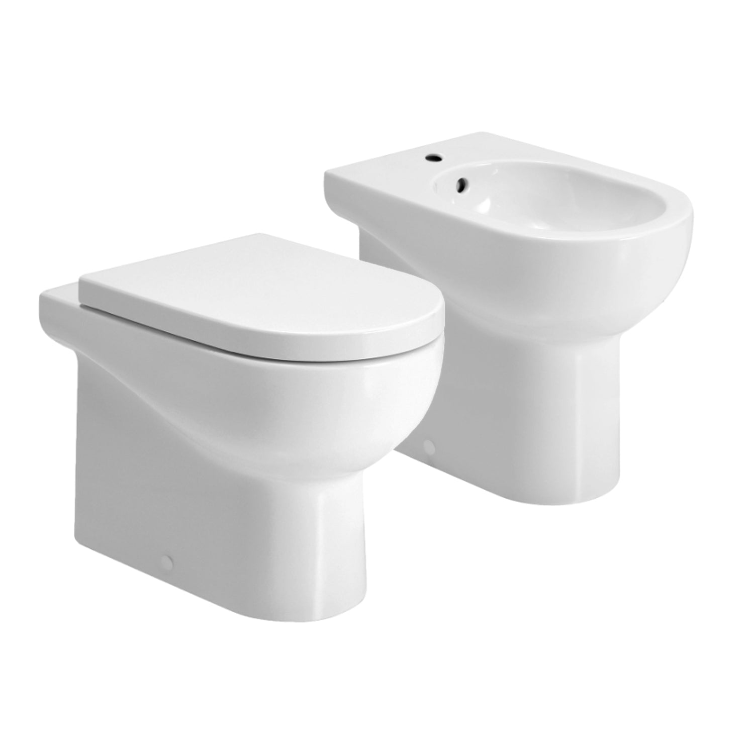  Sanitari Filoparete Ceramica Azzurra Mini Nuvola WC + BIDET + SEDILE SOFT CLOSE