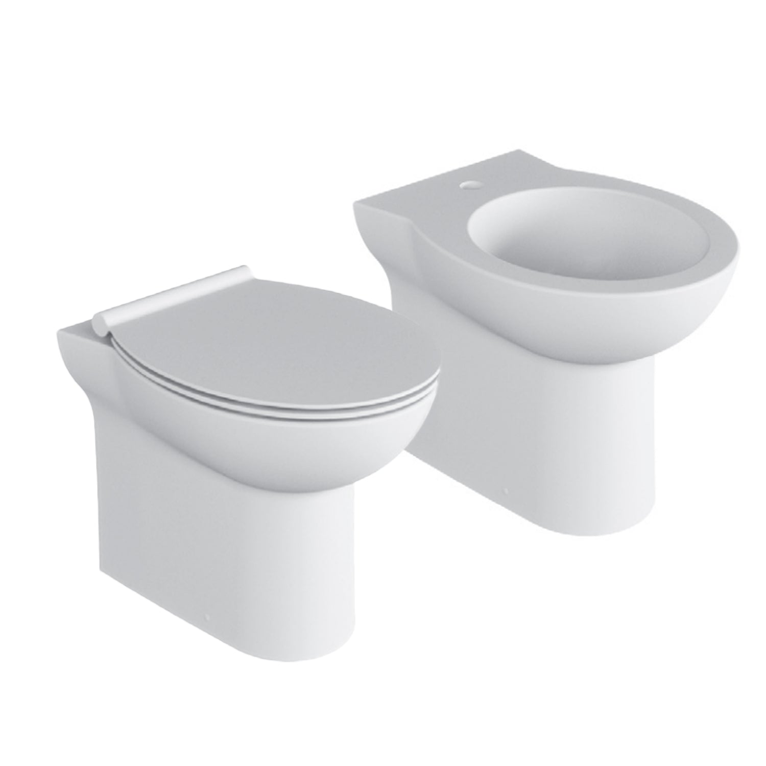  Sanitari filo parete ceramica azzurra fast wc + bidet + sedile soft close slim
