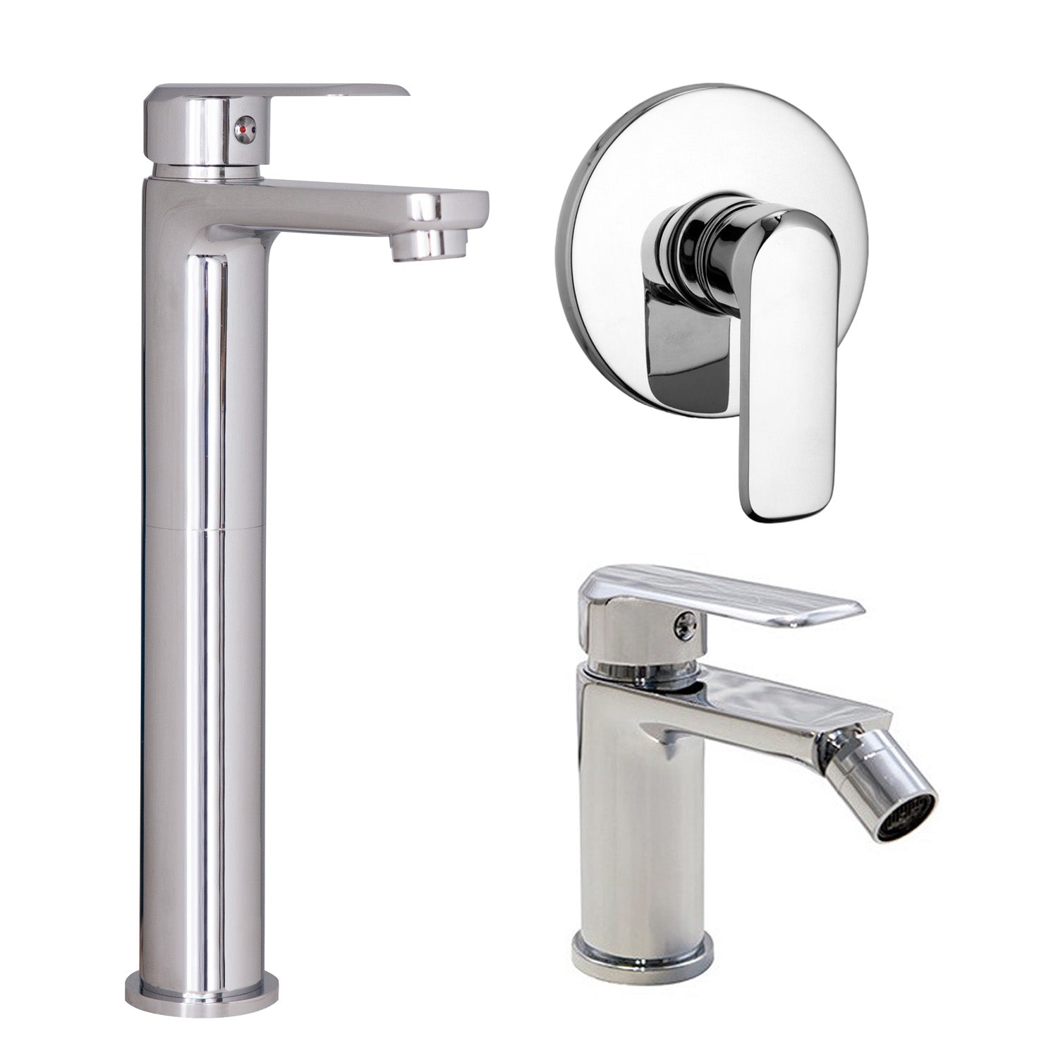 Composizione di miscelatori per lavabo alto